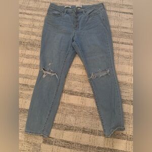 Universal Thread Blue Skinny Jeans with Distressed Details
